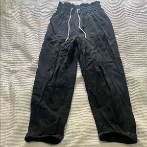 Navy Twill Drawstring Pants